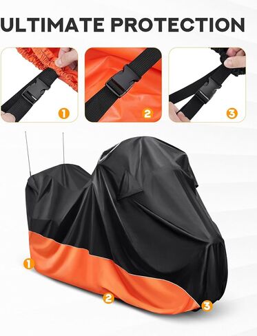 PBYMT Motorcycle Cover with Side Top Box, Waterproof Cover Compatible with Harley Davidson Touring Ultra Limited Street Glide Road Glide Electra Glide Outdoor All Weather Protection, 116" x 47" x 53" in Saudi Arabia