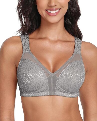 Lemorosy Women's Plus Size Full Coverage Non Padded Wireless Minimizer Bra -Comfort and Double Support in Kuwait