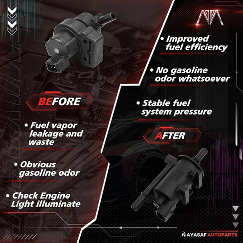 MAYASAF 911-035 علبة بخار تطهير صمام الملف اللولبي يناسب Buick Rainier 2004، Regal 1998-2004، لـ Chevy Malibu 1999، لـ Cadillac CTS، لـ GMC، لـ Olds Alero، لـ Pontiac in Saudi Arabia