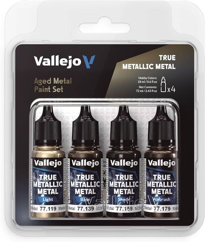 Vallejo - Amethyst Purple Paint Set | True Metallic Metal | Acrylic Colors for Painting Metal Effects on Fantasy, Historical, and Wargaming Miniatures | BSL System | 4 Bottles x 18 ml (0.6 fl.oz.) in Saudi Arabia