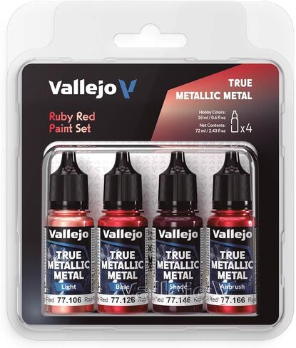 Vallejo - Amethyst Purple Paint Set | True Metallic Metal | Acrylic Colors for Painting Metal Effects on Fantasy, Historical, and Wargaming Miniatures | BSL System | 4 Bottles x 18 ml (0.6 fl.oz.) in Saudi Arabia
