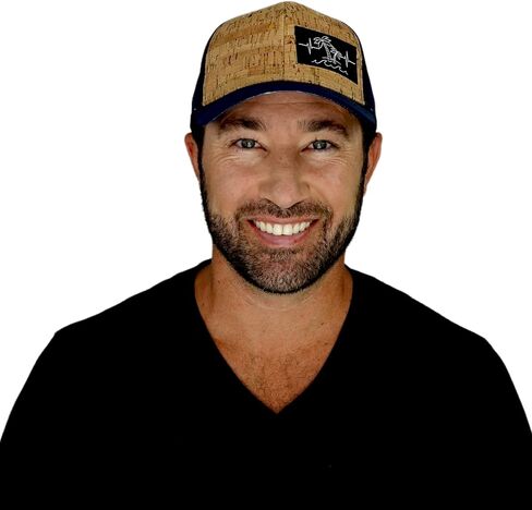 Beach Hat - Baseball Hat Fit - Cork - Dark Blue - Laser Mesh in Saudi Arabia