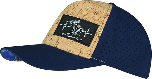 Beach Hat - Baseball Hat Fit - Cork - Dark Blue - Laser Mesh in Saudi Arabia