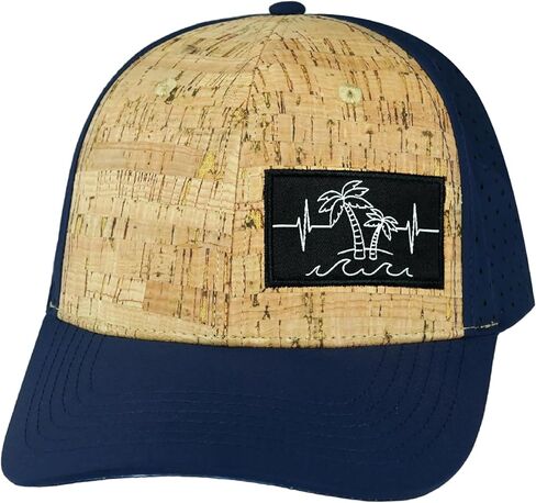 Beach Hat - Baseball Hat Fit - Cork - Dark Blue - Laser Mesh in Saudi Arabia
