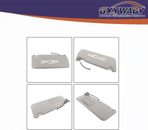 GXYWADY Gray Sun Visor Left Driver Side with Lights and Mirror Replacement for Ram 1500 2500 3500 2013 2014 2015 2016 2017 2018 Replacement for 1VF25BD1AD in Saudi Arabia