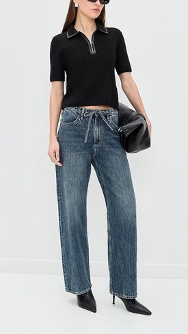 rag & bone Women's Phoebe Drawstring Wide Jeans in Saudi Arabia