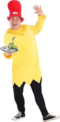 Plus Size Sam I Am Costume - Tunic, Hat, and Felt Tray, Faux Fur Details, Officially Licensed in Saudi Arabia