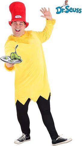 Plus Size Sam I Am Costume - Tunic, Hat, and Felt Tray, Faux Fur Details, Officially Licensed in Saudi Arabia