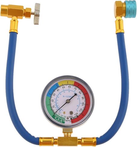 Mtsooning R1234yf Refrigerant Charge Hose Kit with Gauge, 1/2" Self Sealing Can Tap, 14mm R-1234yf Low Side Quick Coupler for AC Air Conditioner Refrigerant in Saudi Arabia