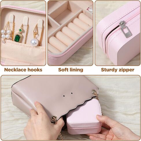 Mini Travel Jewelry Case, Portable Jewelry Organizer Box, Multi-Compartment Storage for Earrings, Necklaces, Rings, Gift for Women, Girls, 8 Pcs, 4 Colors in Saudi Arabia