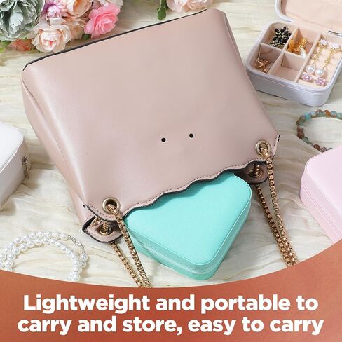 Mini Travel Jewelry Case, Portable Jewelry Organizer Box, Multi-Compartment Storage for Earrings, Necklaces, Rings, Gift for Women, Girls, 8 Pcs, 4 Colors in Saudi Arabia