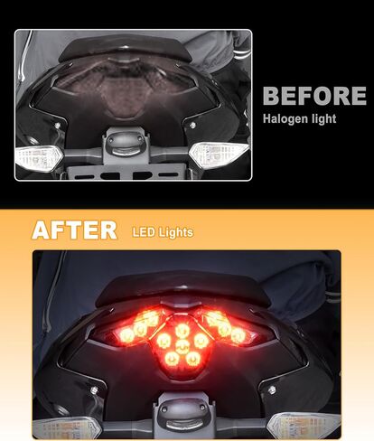 مصباح خلفي LED للدراجة النارية Ninja 500 Z500 24-25، ضوء خلفي للفرامل المدخن المتكامل لملحقات Kawasaki Ninja 500 Z 500 2024-2025 in Saudi Arabia
