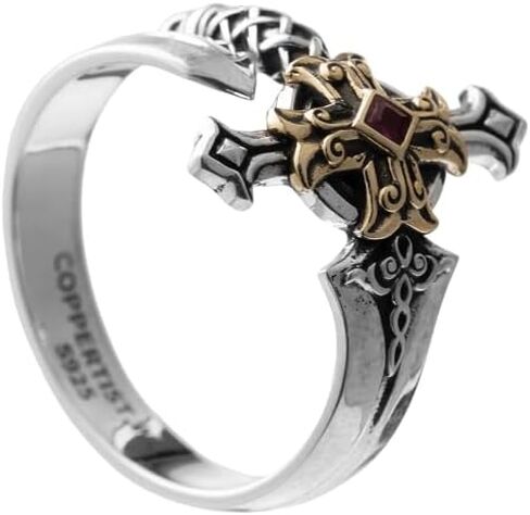 COPPERTIST.WU Judicator Blade Ring 925 Sterling Silver Medieval Fantasy Knight Gothic Ring for Men & Women in Saudi Arabia