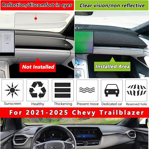 Dash Cover Mat Pad for Chevy/Chevrolet Trailblazer 2021 2022 2023 2024 2025 Custom Fit Dashboard Cover Pad Carpet Accessories in Saudi Arabia