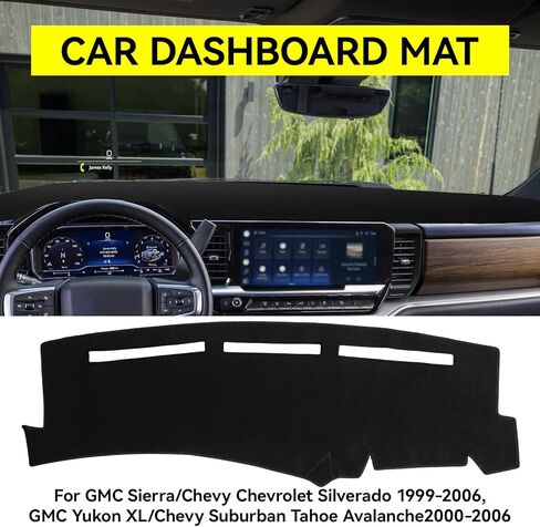 غطاء لوحة القيادة HNYYZL Cartist متوافق مع GMC Sierra/Chevychevrolet Silverado 1999-2006، GMC Yukon XL/Chevy Suburban Tahoe Avalanche 2000-2006 غطاء لوحة القيادة حصيرة وسادة السجاد واقي الشمس in Saudi Arabia