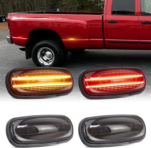 LED Side Marker Lights for 2003-2009 Dodge RAM 2500 3500 SLT ST TRX4 Dually Dual Row Wheel Smoked Lens 4PCS Amber Red Front Rear Fender Bed Lamp in Saudi Arabia
