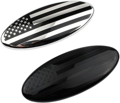 2 Pack Compatible for 2004-2014 F150 Front Grille Rear Tailgate Emblem, 9" Black Oval American Flag Emblem Fits 11-14 Edge, 11-16 Explorer, 06-11 Ranger, 07-14 Expedition in Saudi Arabia