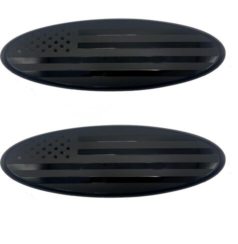 2 Pack Compatible for 2004-2014 F150 Front Grille Rear Tailgate Emblem, 9" Black Oval American Flag Emblem Fits 11-14 Edge, 11-16 Explorer, 06-11 Ranger, 07-14 Expedition in Saudi Arabia