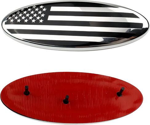 2 Pack Compatible for 2004-2014 F150 Front Grille Rear Tailgate Emblem, 9" Black Oval American Flag Emblem Fits 11-14 Edge, 11-16 Explorer, 06-11 Ranger, 07-14 Expedition in Saudi Arabia