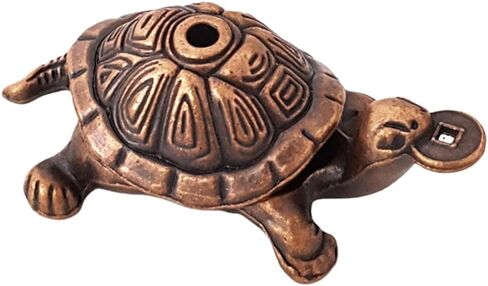 Vintage Red Turtle Incense Holder with Golden Thread – Elegant Incense Holders for Tea Pet Decoration and Home Aesthetic Display in Saudi Arabia