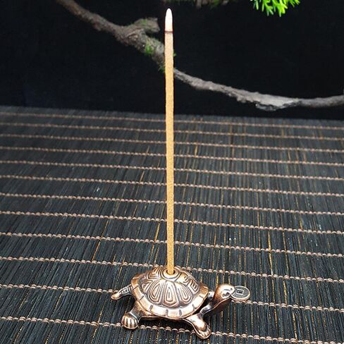 Vintage Red Turtle Incense Holder with Golden Thread – Elegant Incense Holders for Tea Pet Decoration and Home Aesthetic Display in Saudi Arabia