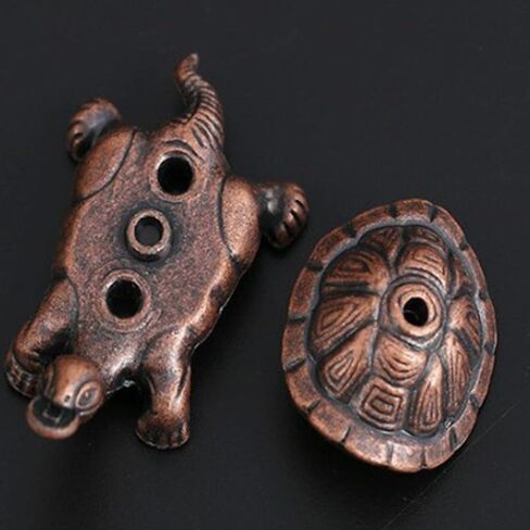 Vintage Red Turtle Incense Holder with Golden Thread – Elegant Incense Holders for Tea Pet Decoration and Home Aesthetic Display in Saudi Arabia