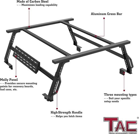 TAC Universal 6 أقدام رف سرير الشاحنة، سلم سقف علوي، حامل البضائع، منصة تمديد الزورق، دراجة الكاياك، لوح التزلج، الأمتعة، حامل التخزين العلوي في الهواء الطلق، إكسسوارات الطرق الوعرة in Saudi Arabia