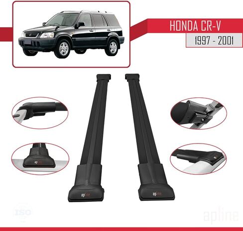 متوافق مع Honda CR-V 1997-2001 Fly Model Car Roof Rack Cross Bar أسود ألومنيوم 2 بار in Saudi Arabia