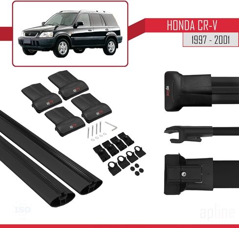متوافق مع Honda CR-V 1997-2001 Fly Model Car Roof Rack Cross Bar أسود ألومنيوم 2 بار in Saudi Arabia