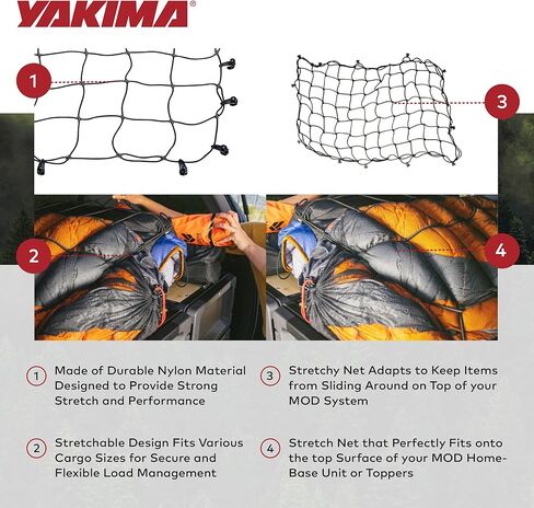 Yakima 32 x 19 Inch Secure Fit Cargo Stretch Net Enhanced Security and Organization Solution for MOD HomeBase Unit or Toppers, Black in Saudi Arabia