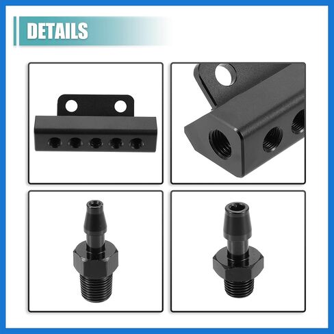 مجموعة مشعب الفراغ العالمية 1/8 "منافذ 1/2" واجهات مشعب السحب للسيارة وقود الغاز بوابة النفايات توربو دفعة اكسسوارات السيارات in Saudi Arabia