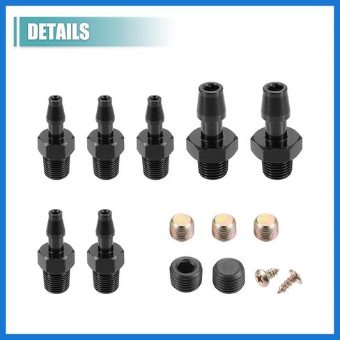 مجموعة مشعب الفراغ العالمية 1/8 "منافذ 1/2" واجهات مشعب السحب للسيارة وقود الغاز بوابة النفايات توربو دفعة اكسسوارات السيارات in Saudi Arabia