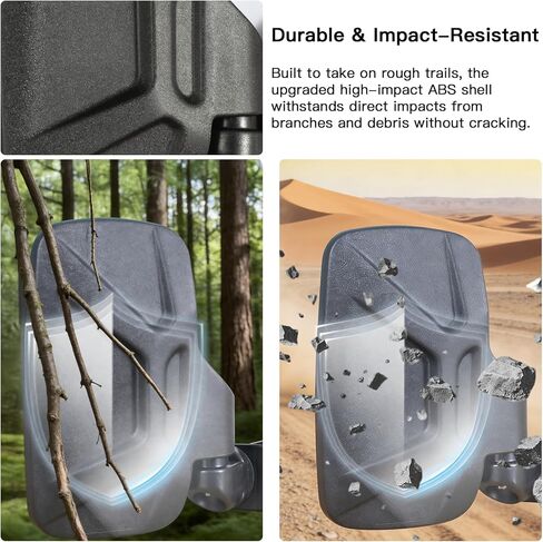 مرايا جانبية من Ranger، مشبك قفص مناسب، أسود، دعامات تثبيت شديدة التحمل، متوافقة مع Polaris Ranger 570/900/1000، Can-Am Defender، Polaris General (يناسب Select 2021+ Commander) in Kuwait