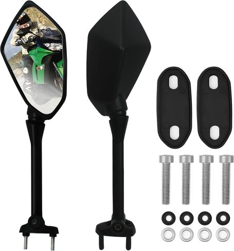 Motorcycle Rear View Mirrors Fits for Kawasaki Ninja 400 (2018-2024), for Ninja 300 250 300R EX300 ZX 6R 636 650 (2011-2018), Replacement for Rear Mirror, ABS in Saudi Arabia