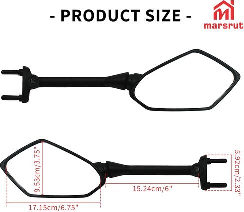 Motorcycle Rear View Mirrors Fits for Kawasaki Ninja 400 (2018-2024), for Ninja 300 250 300R EX300 ZX 6R 636 650 (2011-2018), Replacement for Rear Mirror, ABS in Saudi Arabia