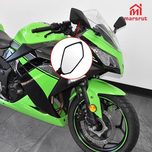 Motorcycle Rear View Mirrors Fits for Kawasaki Ninja 400 (2018-2024), for Ninja 300 250 300R EX300 ZX 6R 636 650 (2011-2018), Replacement for Rear Mirror, ABS in Saudi Arabia