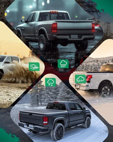غطاء سرير الشاحنة الصلب ثلاثي الطي من SCITOO متوافق مع Toyota Tundra 2014-2021، Ford F-150 2004-2018 Fleetside 5'5"FT Bed Truck Bed Cover Kit 66" in Saudi Arabia
