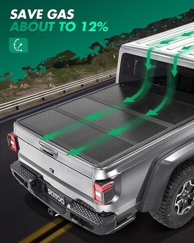 غطاء سرير الشاحنة الصلب ثلاثي الطي من SCITOO متوافق مع Toyota Tundra 2014-2021، Ford F-150 2004-2018 Fleetside 5'5"FT Bed Truck Bed Cover Kit 66" in Saudi Arabia