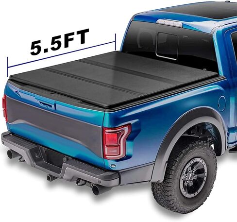 غطاء سرير الشاحنة الصلب ثلاثي الطي من SCITOO متوافق مع Toyota Tundra 2014-2021، Ford F-150 2004-2018 Fleetside 5'5"FT Bed Truck Bed Cover Kit 66" in Saudi Arabia