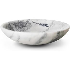 وعاء رخامي مزخرف كبير باللون الأبيض، مصنوع يدويًا من الحجر الأبيض والرمادي الطبيعي لديكور المنزل، وعاء كبير للإمساك بجميع المفاتيح مقاس 27.94 سم للمدخل، وعاء طاولة القهوة، وعاء فاكهة رخامي للقطعة المركزية in Kuwait