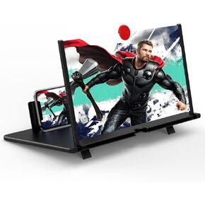 18'' Screen Magnifier for Cell Phone - Fanlory 3D HD Magnifying Screen Enlarger Expanders for Movies, Videos, and Gaming – Foldable Phone Stand with Screen Amplifier – Compatible with All Smartphones in Kuwait