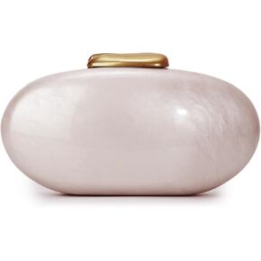 Oweisong Acrylic Shell Clutch Purse for Women Formal Wedding Evening Bag Oval Marbling Shoulder Handbag for Bride Party in Kuwait