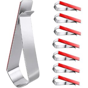 8 مشابك من الفولاذ المقاوم للصدأ مع لاصق 3M - مجموعة تركيب حاجب الشمس لإطارات الصور (غير متضمنة) - ملحق حاجب السيارة القوي للشاشات المخصصة، واستخدام المنزل والمكتب in Kuwait