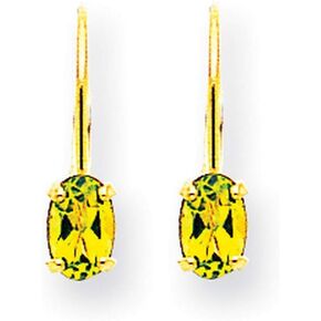 Peridot Leverback Earrings in Real 14k Yellow Gold in Kuwait