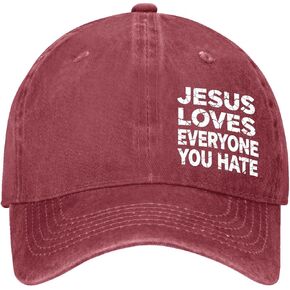 Jesus Loves Everyone You Hates Golf Hat Garde Caps for Men Wine Red in Kuwait