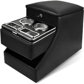 وحدة تحكم مركزية سعة 24 لترًا بين مقاعد سيارات الميني فان وسيارات الدفع الرباعي والشاحنات، مقاس 20 بوصة طول × 9.65 بوصة عرض × 13.78 بوصة ارتفاع، منظم مقعد على الأرض/المقعد مع قفل للتخزين المخفي، وحاملات أكواب مزدوجة ومسند للذراع، وتركيب بدون حفر in Kuwait