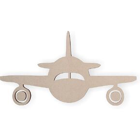 لوحة فنية جدارية على شكل طائرة خشبية من جيس وجيسيكا، غير مكتملة، MDF، مجموعة متنوعة من الأحجام in Kuwait