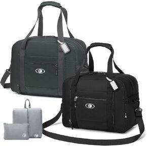 حقيبة سفر مقاس 40x30x20 سم قابلة للطي، حقائب رياضية خفيفة الوزن للنساء والرجال، حقيبة أغراض شخصية مقاس 16x12x8 بوصة لشركات الطيران، حقائب سفر مقاومة للماء سعة 25 لتر للحمل في عطلة نهاية الأسبوع طوال الليل في المستشفى قطعتان in Kuwait