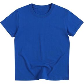 تي شيرت أساسي للأطفال من عمر 2 إلى 13 عامًا من القطن بأكمام قصيرة للأولاد والبنات، قمصان صيفية سادة in Kuwait