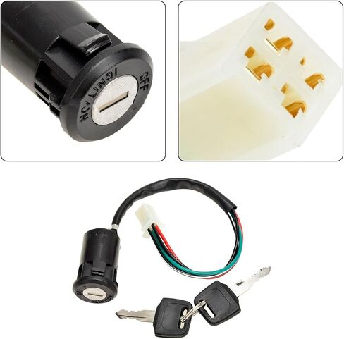 مفتاح إشعال مع مفتاح، مجموعة مفاتيح إشعال مكونة من 4 أسلاك لـ 50cc 70cc 90cc 110cc 125cc 150cc TaoTao Coolster Sunl Apollo Baja الصينية ATV Quad Dirt Bike و4 قطع غيار سكوتر (قطعتان) in Kuwait